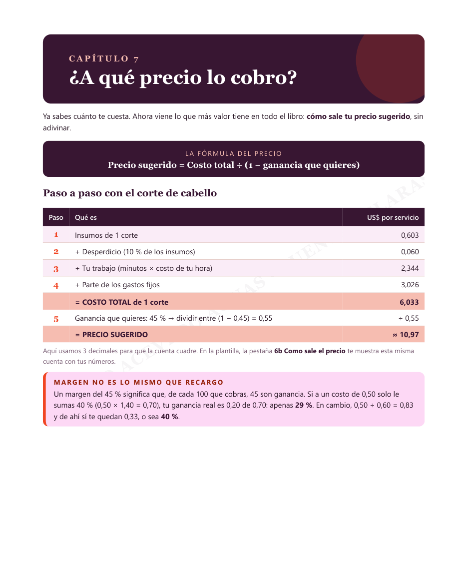 Adelanto parcial del capítulo de la guía sobre cómo fijar el precio